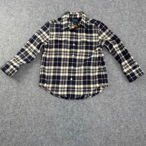 Kids‎ Polo Ralph Lauren Plaid Button Down Shirt Size 4 Navy Cream Long Sleeve